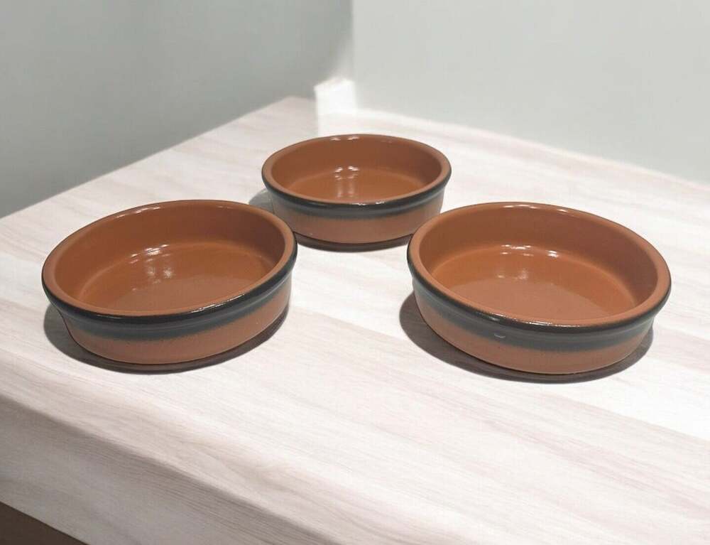 Set Of 4 Terra Cotta Arbresa Flan Dish Bowl Ramekins Made in Spain